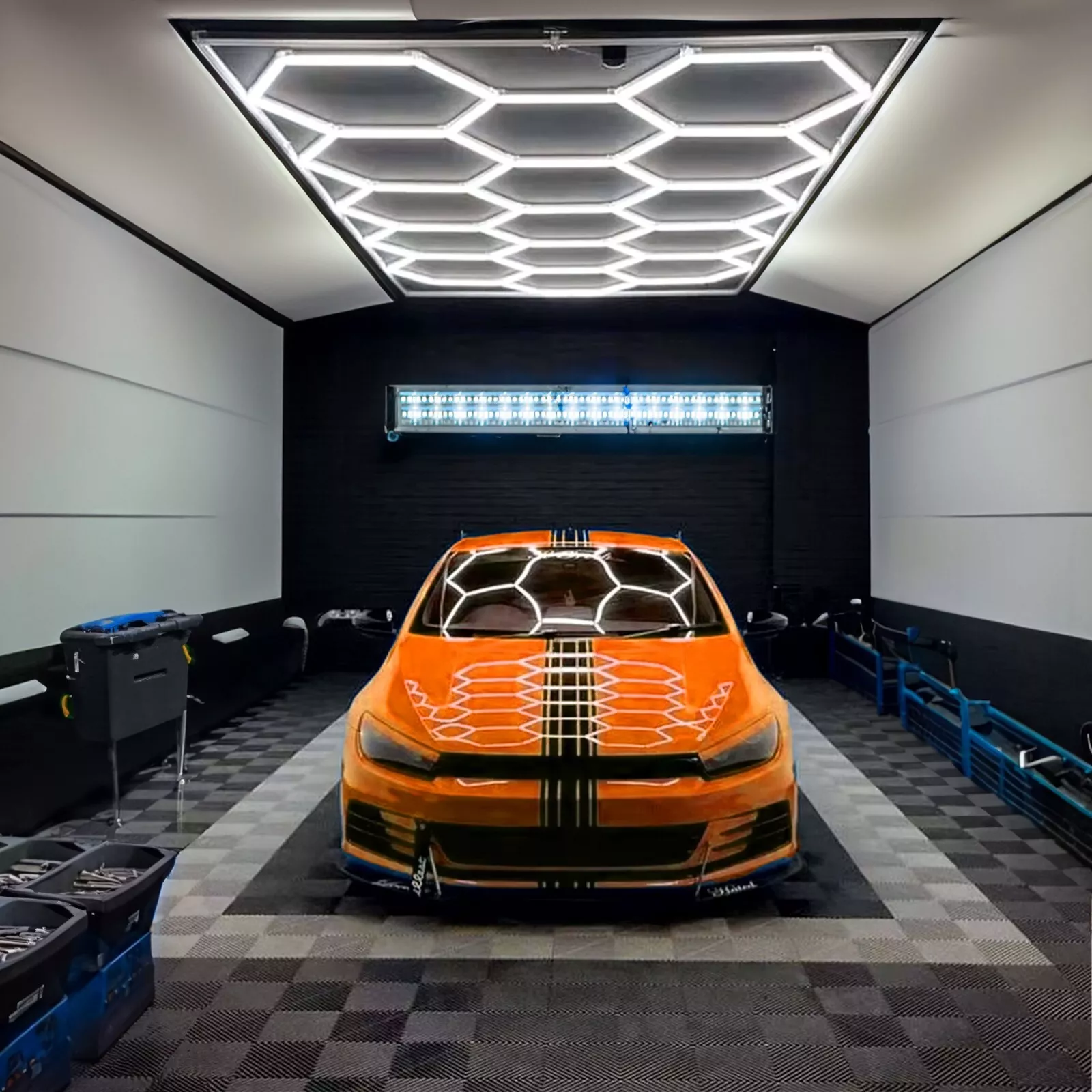 Hexagon Led Light for Workshop Honeycomb Led Lights for Garage Work Light for Car Detailing Shop
