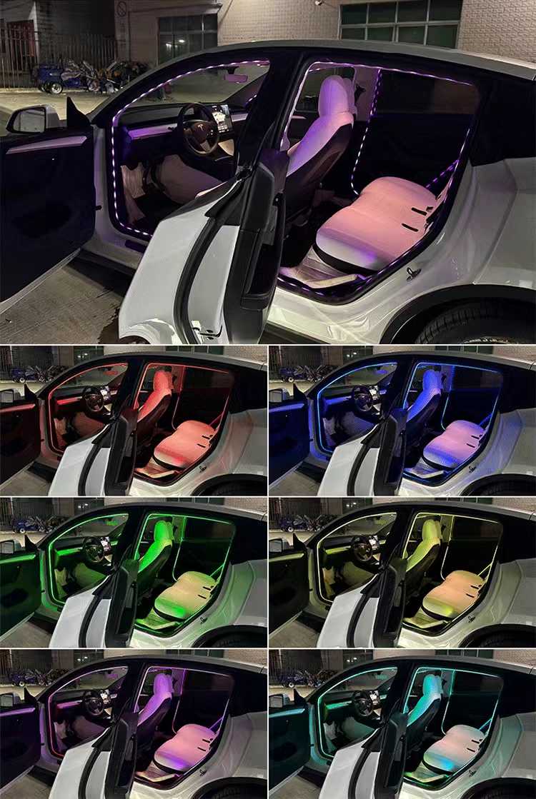 Car Door Frame LED Ambient Lights, Auto Atmosphere Lights 64 Colors Wireless Car Window LED Invisible Light Kit