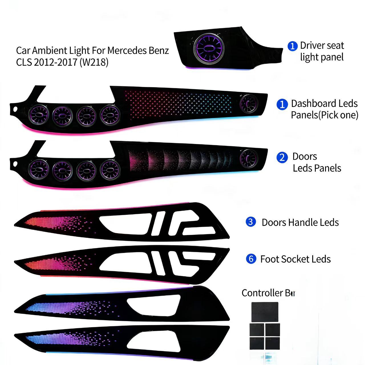  Car Interior Ambient Lighting for For Mercedes Benz CLS2012-2017(W218)