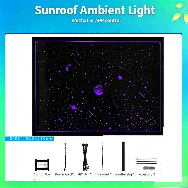 Universal Car Panoramic Sunroof Starry Sky Film Support Customization Atmosphere Car Interior Decoration Lights