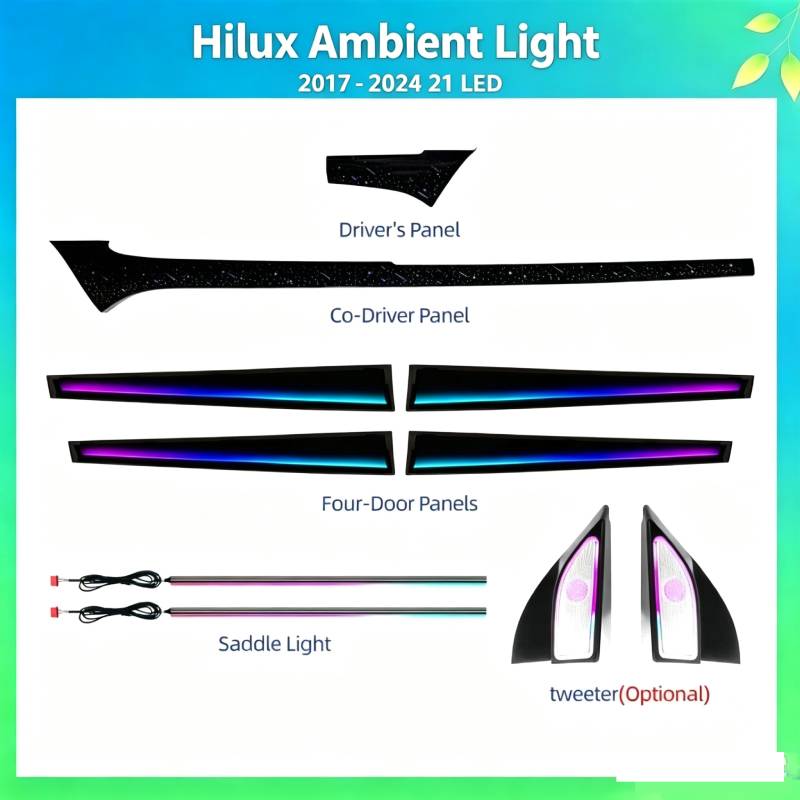 Ambient Light Multi-color Interior Lighting for Toyota Hilux Revo 2017-2024