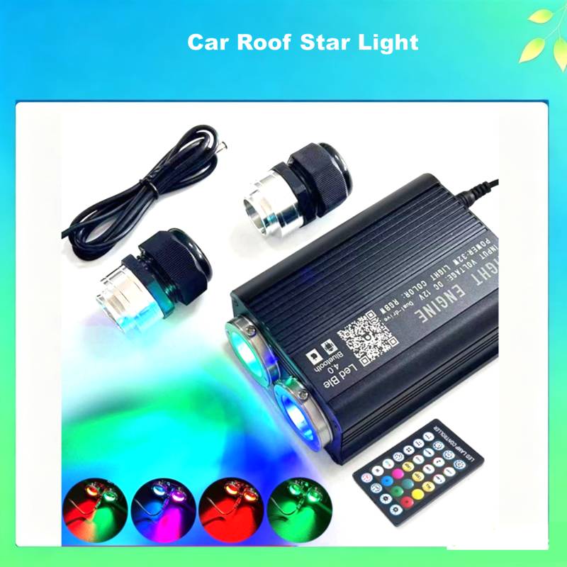 32W Dual Head LED Fiber Optic Light Kit Twinkle Starlight Headliner 