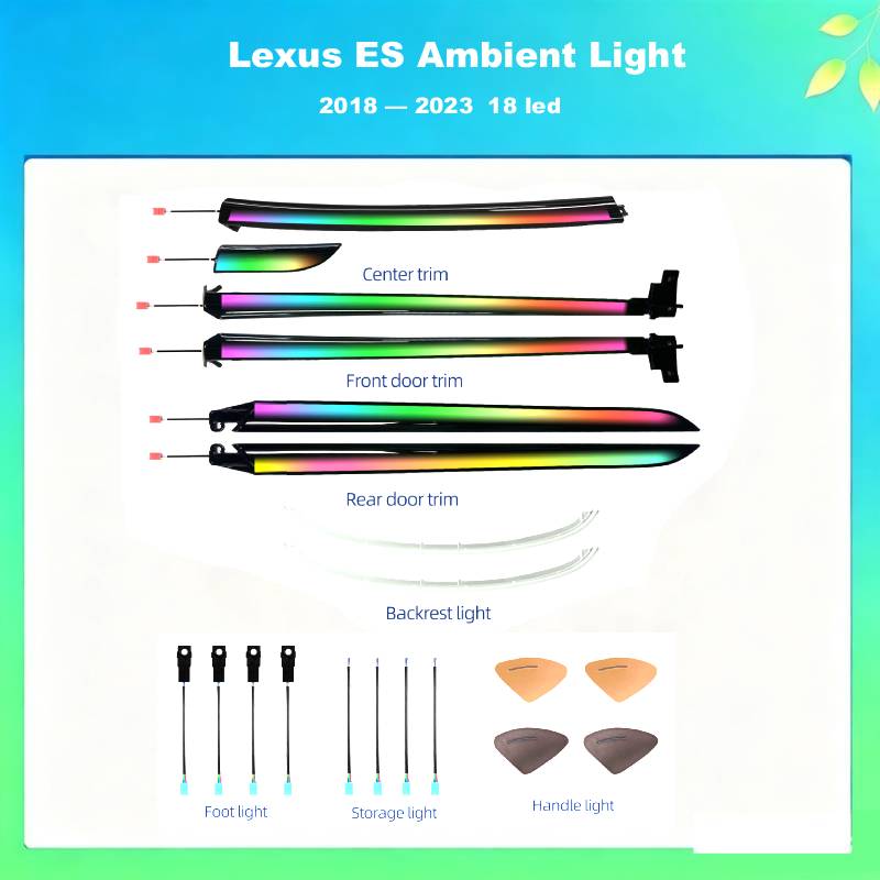 For Lexus ES Ambient Light Auto Accessories Atmosphere Lighting 2018-2023