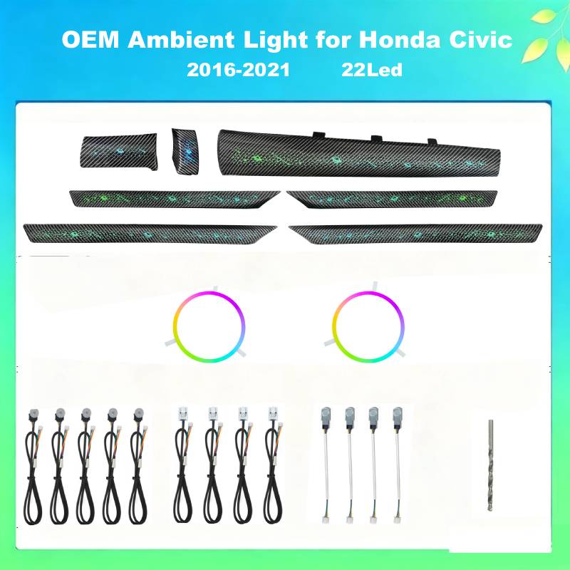 Car OEM Ambient Light For 10 Gen Honda Civic 2016-2021